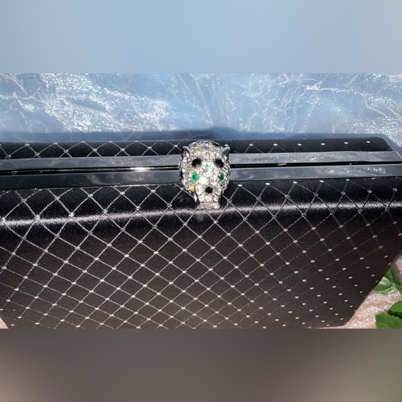 Clutch Bag, Kenneth J Lane Vintage Leopard/Rhinestone Clutch - Picture 8 of 9